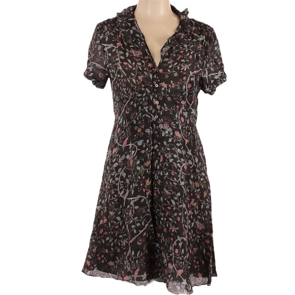 Peruvian Connection Black Floral Short-Sleeve V-Neck Dress - Picture 4 of 15